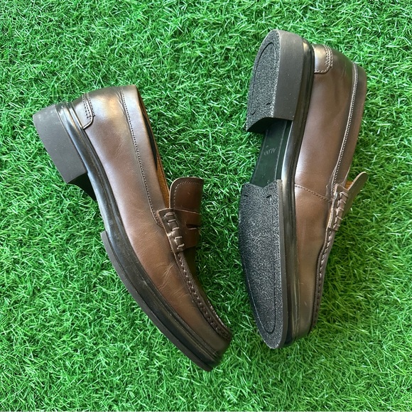 Aldo Men's Dark Brown Leather Loafers - Picture 8 of 10